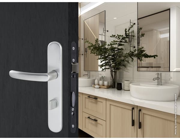 Ensemble de porte entraxe 165 mm avec serrure à condamnation "budget 165 tcd" - Assa Abloy