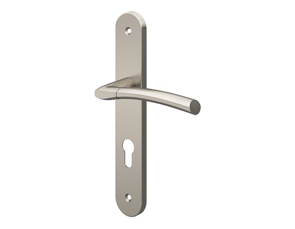 Miniature 2 de Poignée de porte "Helmic" avec trou pour cylindre - Entraxe 195 mm - Cooke and Lewis