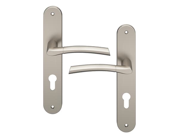 Miniature 4 de Poignée de porte extérieure "Helmic" avec trou pour clé - Entraxe 195 mm - Cooke and Lewis