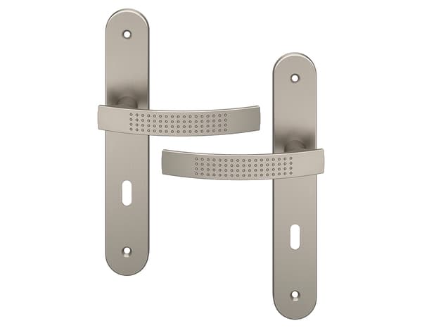 Miniature 4 de Poignée de porte "Edric" avec trou pour clé - Entraxe 195 mm - Cooke and Lewis