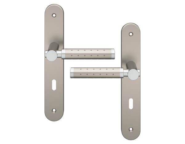 Miniature 4 de Poignée de porte "Bernice" avec trou pour clé - Entraxe 195 mm - Cooke and Lewis