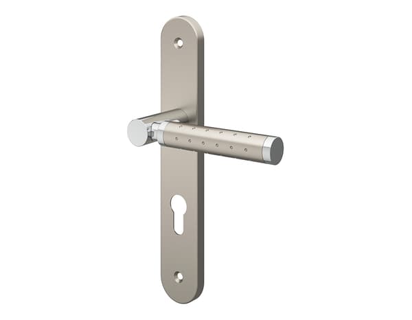 Miniature 2 de Poignée de porte "Bernice" avec trou pour cylindre - Entraxe 195 mm - Cooke and Lewis