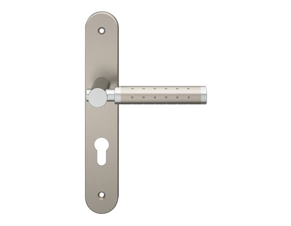 Miniature 3 de Poignée de porte "Bernice" avec trou pour cylindre - Entraxe 195 mm - Cooke and Lewis