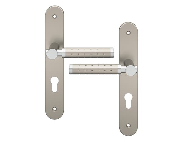 Miniature 4 de Poignée de porte "Bernice" avec trou pour cylindre - Entraxe 195 mm - Cooke and Lewis