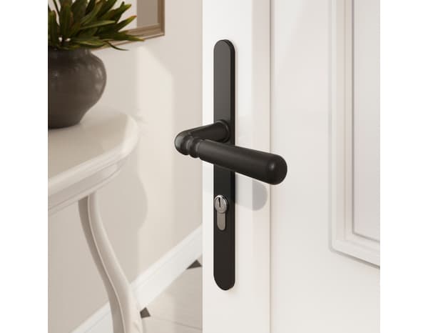 Poignée de porte extérieure "Kerline" avec trou pour cylindre - Entraxe 195 mm - Cooke and Lewis