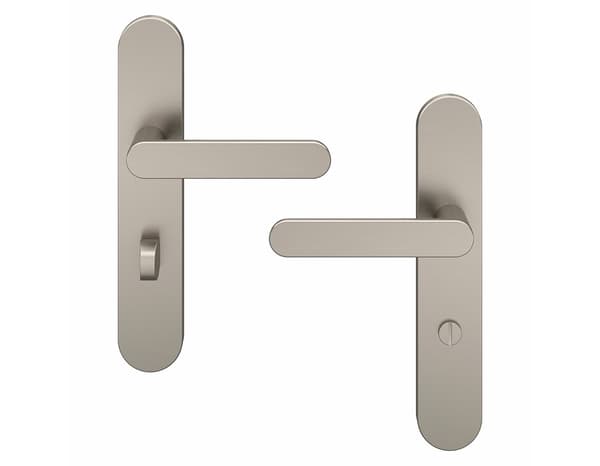 Miniature 4 de Poignée de porte "Marick" avec serrure à condamnation - Effet nickel - Entraxe adaptable 165-195 mm - Cooke and Lewis