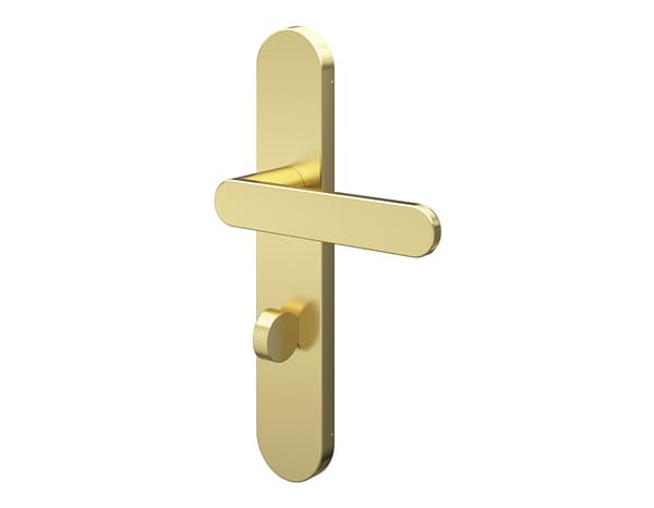 Miniature 2 de Poignée de porte "Marick" avec serrure à condamnation - Effet laiton - Entraxe adaptable 165-195 mm - Cooke and Lewis