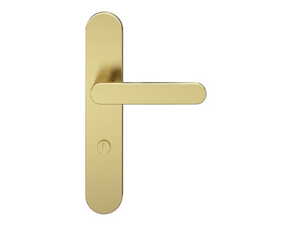 Miniature 5 de Poignée de porte "Marick" avec serrure à condamnation - Effet laiton - Entraxe adaptable 165-195 mm - Cooke and Lewis