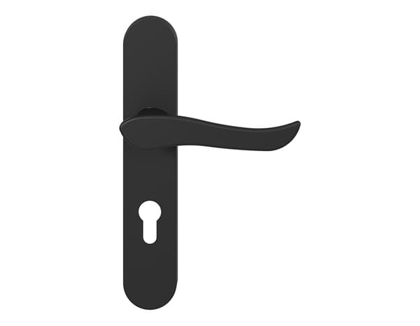 Miniature 3 de Poignée de porte "Arcles" avec trou pour cylindre - Noir - Entraxe adaptable 165-195 mm - Cooke and Lewis