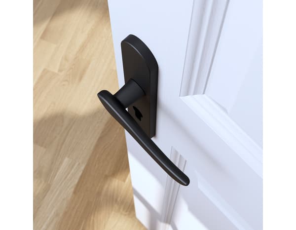 Miniature 4 de Poignée de porte "Arcles" avec trou pour cylindre - Noir - Entraxe adaptable 165-195 mm - Cooke and Lewis
