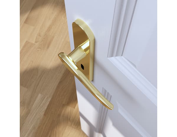 Miniature 4 de Poignée de porte "Arcles" avec trou pour clé - Effet laiton - Entraxe adaptable 165-195 mm - Cooke and Lewis