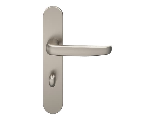 Miniature 3 de Poignée de porte "Goderic" avec serrure à condamnation - Effet nickel - Entraxe adaptable 165-195 mm - Cooke and Lewis