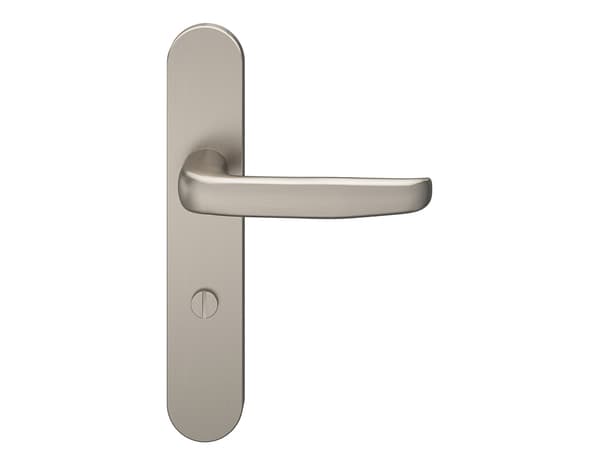 Miniature 4 de Poignée de porte "Goderic" avec serrure à condamnation - Effet nickel - Entraxe adaptable 165-195 mm - Cooke and Lewis