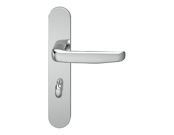 Miniature 3 de Poignée de porte "Goderic" avec serrure à condamnation - Effet chromé - Entraxe adaptable 165-195 mm - Cooke and Lewis