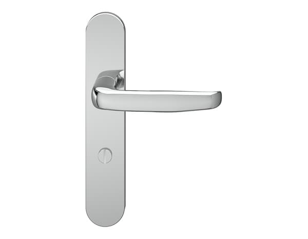 Miniature 4 de Poignée de porte "Goderic" avec serrure à condamnation - Effet chromé - Entraxe adaptable 165-195 mm - Cooke and Lewis