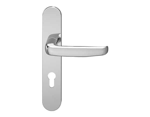 Miniature 3 de Poignée de porte "Goderic" avec trou pour cylindre - Effet chromé - Entraxe adaptable 165-195 mm - Cooke and Lewis