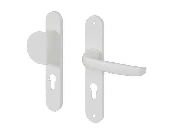 Miniature 2 de Poignée de porte extérieure "Goderic" avec trou pour cylindre - Blanc - Entraxe 195 mm - Cooke and Lewis
