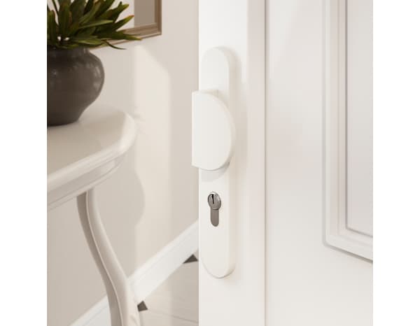 Miniature 3 de Poignée de porte extérieure "Goderic" avec trou pour cylindre - Blanc - Entraxe 195 mm - Cooke and Lewis