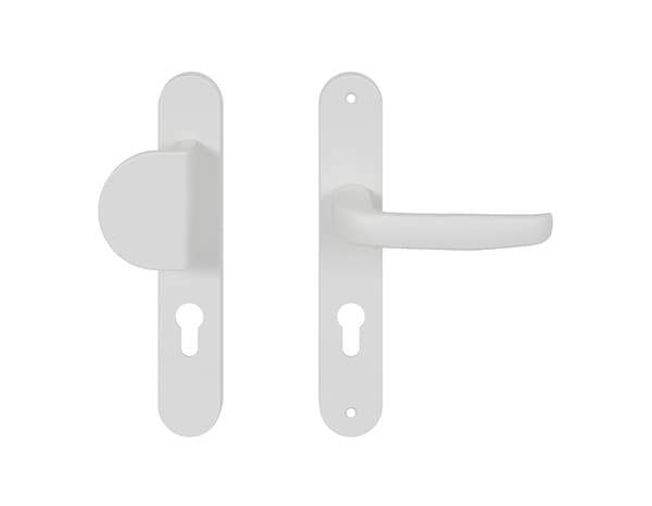 Miniature 4 de Poignée de porte extérieure "Goderic" avec trou pour cylindre - Blanc - Entraxe 195 mm - Cooke and Lewis