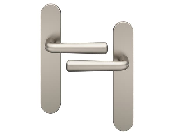 Miniature 4 de Poignée de porte "Derenic" sans trou - Effet nickel - Entraxe adaptable 165-195 mm - Cooke and Lewis