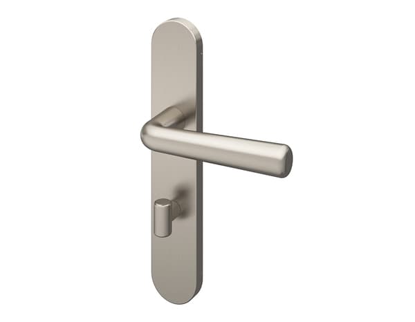 Miniature 2 de Poignée de porte "Derenic" avec serrure à condamnation - Effet nickel - Entraxe adaptable 165-195 mm - Cooke and Lewis