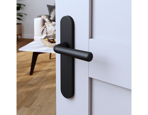 Poignée de porte "Derenic" sans trou - Noir - Entraxe adaptable 165-195 mm - Cooke and Lewis