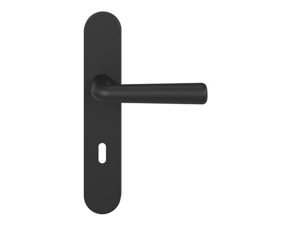 Miniature 3 de Poignée de porte "Derenic" avec trou pour clé - Noir - Entraxe adaptable 165-195 mm - Cooke and Lewis