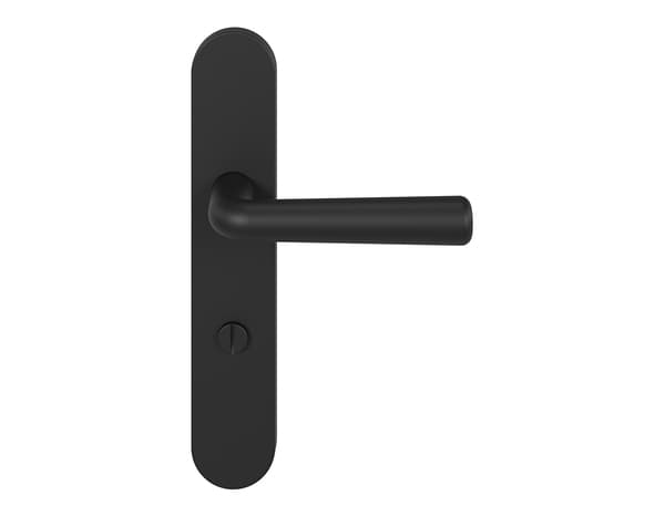 Miniature 4 de Poignée de porte "Derenic" avec serrure à condamnation - Noir - Entraxe adaptable 165-195 mm - Cooke and Lewis