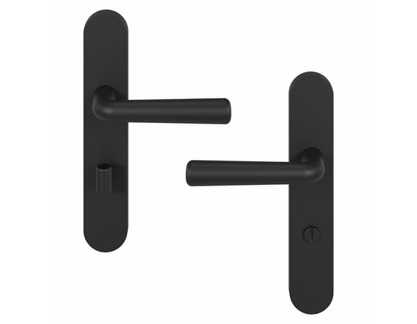 Miniature 5 de Poignée de porte "Derenic" avec serrure à condamnation - Noir - Entraxe adaptable 165-195 mm - Cooke and Lewis