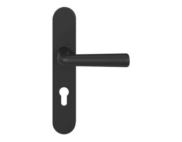 Miniature 3 de Poignée de porte "Derenic" avec trou pour cylindre - Noir - Entraxe adaptable 165-195 mm - Cooke and Lewis