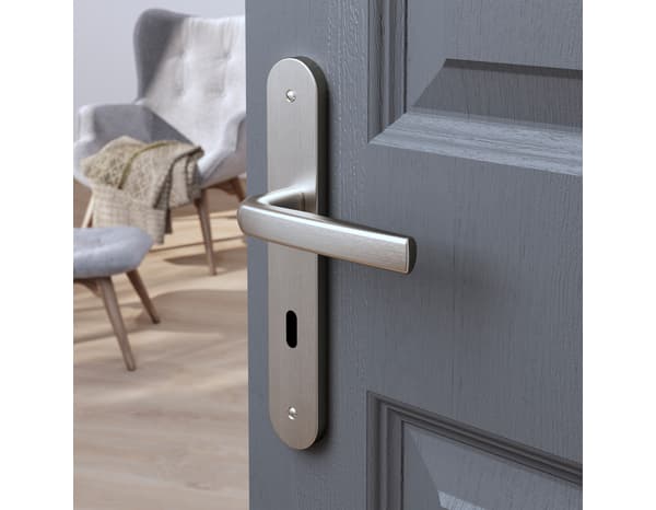 Poignée de porte "Iza" avec trou pour clé - Entraxe 195 mm