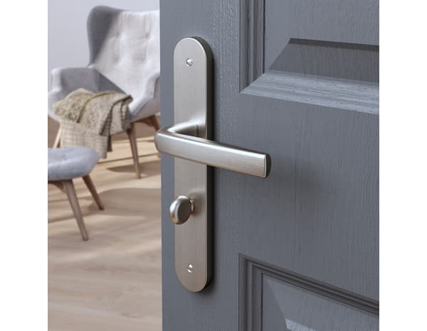 Poignée de porte "Iza" avec serrure à condamnation - Entraxe 195 mm