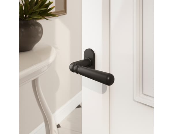 Poignée de porte sur rosace extérieure "Kerline" - Noir - Cooke and Lewis