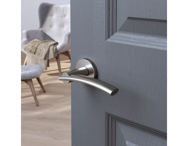 Poignée de porte sur rosace "Lyderic" sans trou - Cooke and Lewis