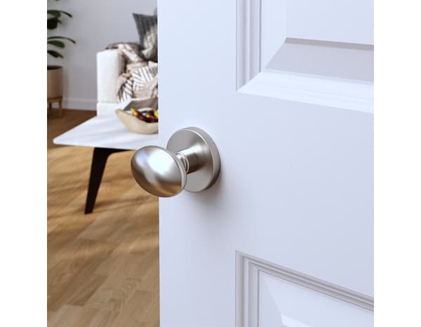 Bouton de porte "Arcles" - Effet nickel - Ø 65 mm - Cooke and Lewis