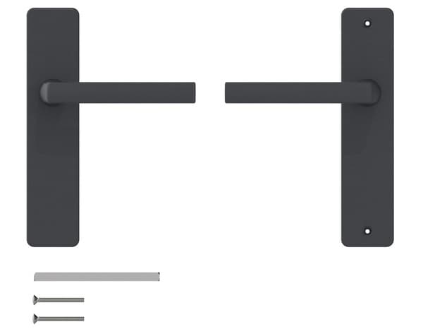 Miniature 3 de Ensemble poignée de porte "Koya" sans trou - Entraxe 195 mm - Assa Abloy