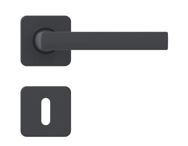 Miniature 3 de Poignée de porte sur rosace "Koya" avec trou pour clé - Entraxe 24 mm - Assa Abloy