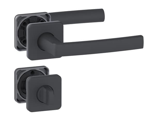 Miniature 2 de Poignée de porte sur rosace "Koya" - avec serrure à condamnation - Entraxe 24 mm - Assa Abloy - Assa Abloy