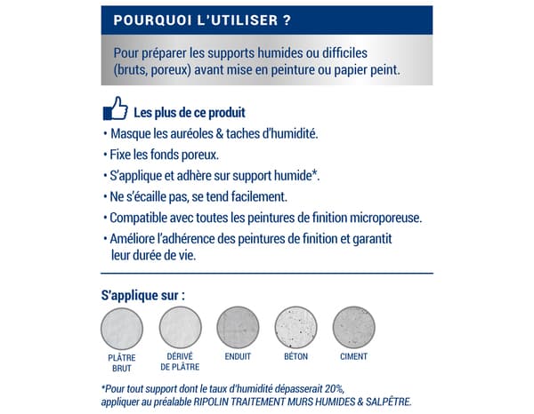 Miniature 4 de Sous-couche anti-humidité acrylique blanc 0,75 L - Ripolin