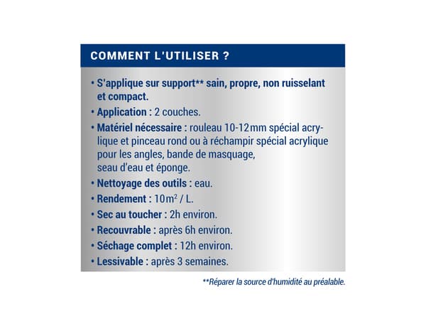 Miniature 6 de Peinture anti-humidité intérieur satin blanc 0,75 L - Ripolin