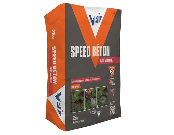 Béton "Speed" sans malaxage gris - sac de 25 kg - VPI
