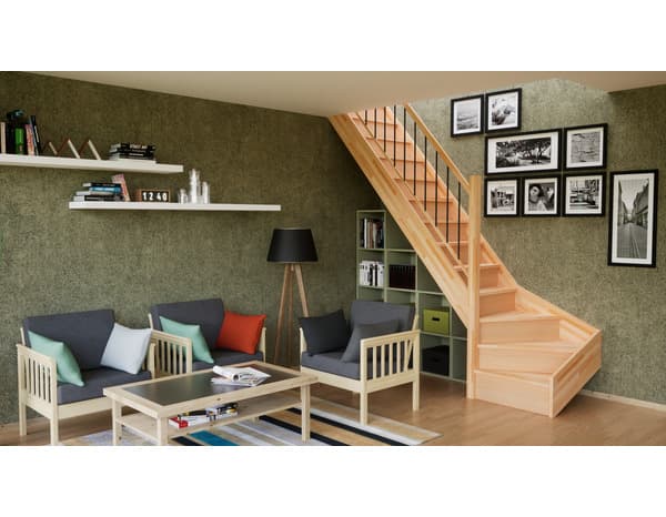 Miniature 3 de Balustrade tubes verticaux tournant en hêtre "Fineas" escalier 1/4