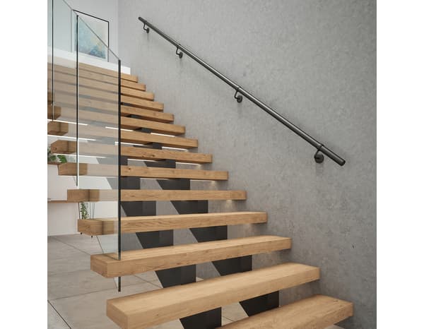 Miniature 3 de Kit main courante arrondie métal noir - GEOM