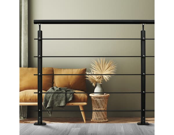Kit balustrade à plat aluminium noir "Jorun" H. 1 m x L. 2 m - GEOM