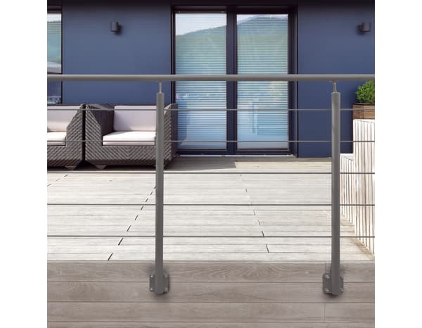 Kit balustrade latérale aluminium "Jorun" H. 1,17 m x L. 2 m - GEOM