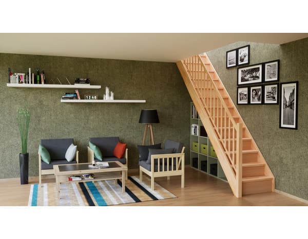 Miniature 3 de Balustrade verticale en hêtre "Fineas" escalier droit