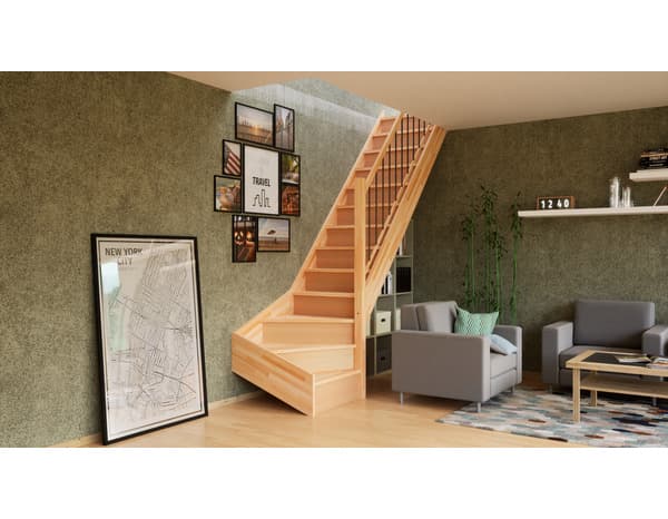 Miniature 4 de Balustrade tubes verticaux tournant en hêtre "Fineas" escalier 1/4