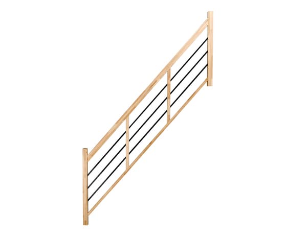 Miniature 2 de Balustrade tubes Horizontaux en hêtre "Fineas" escalier tournant