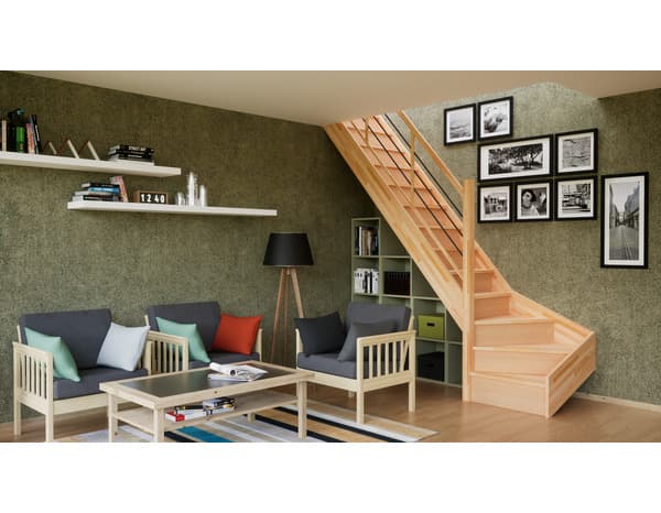 Miniature 3 de Balustrade tubes Horizontaux en hêtre "Fineas" escalier tournant