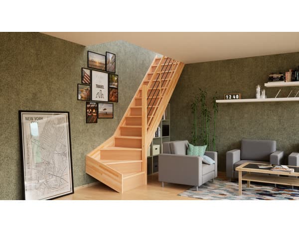 Miniature 4 de Balustrade tubes Horizontaux en hêtre "Fineas" escalier tournant